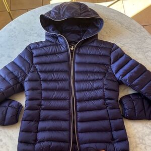 SAVE THE DUCK Navy Hooded Packable Puffer Jacket